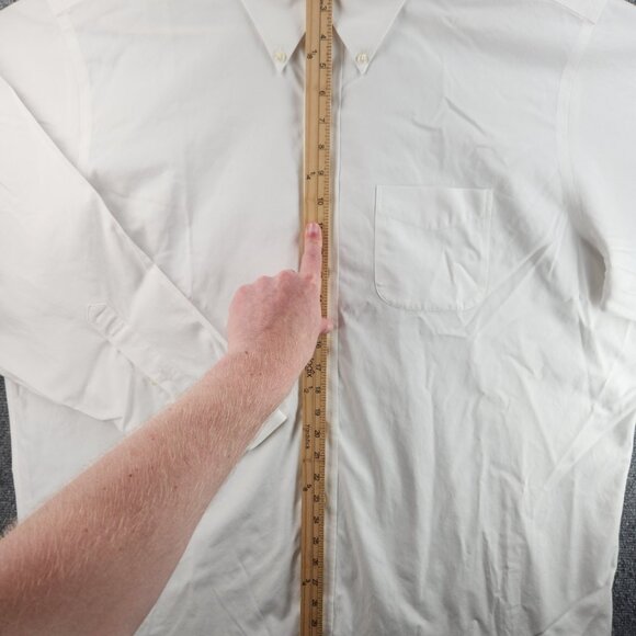 Brooks Brothers Cotton Non-Iron Button-Down White 18 4/5 Pocket Long Sleeve Mens - Picture 9 of 16